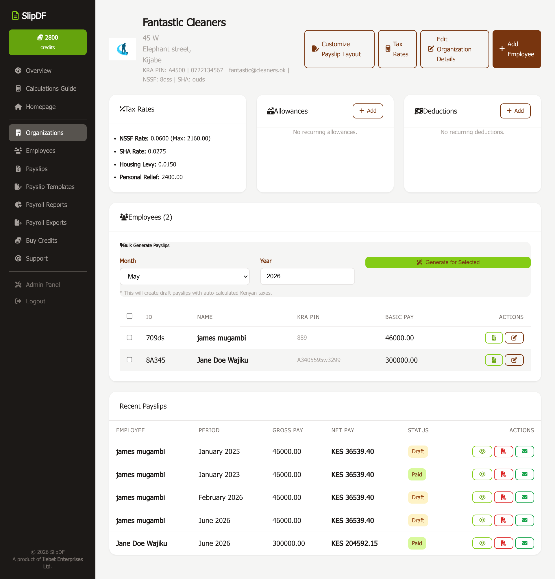 Dashboard Overview